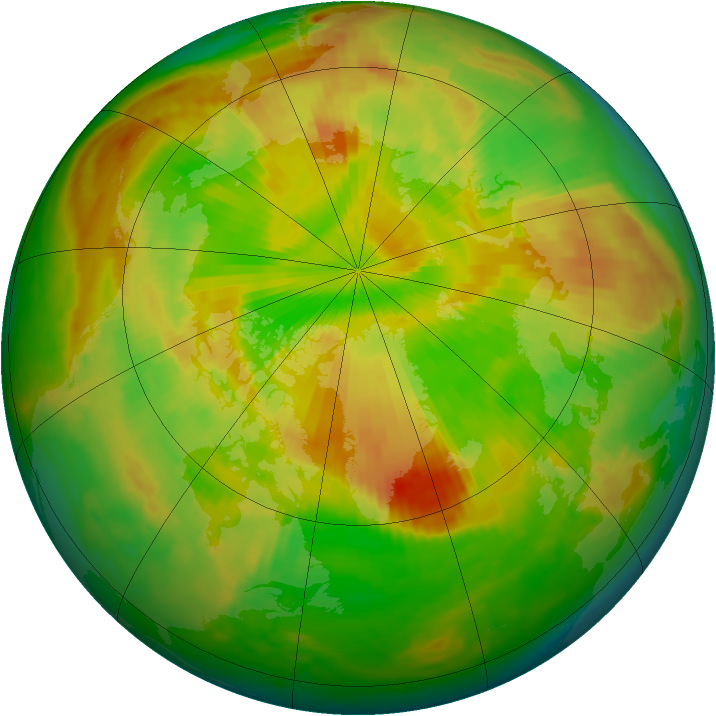 Arctic ozone map for 20 May 1999